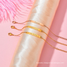 Shangjie OEM joyas Fashion Stainless Steel Jewelry Rose Gold Bracelets Name Engraved Bracelets for Men Women Children